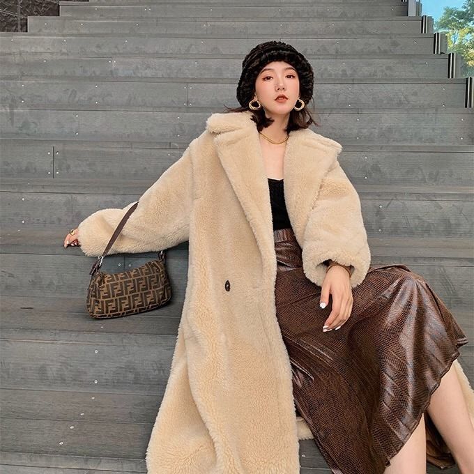 Teddy-Coat, mid-length, Faux fur, Women