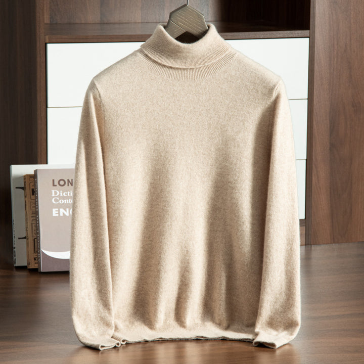 Men's Cashmere Sweater, Stand-Up Collar, Business Casual
