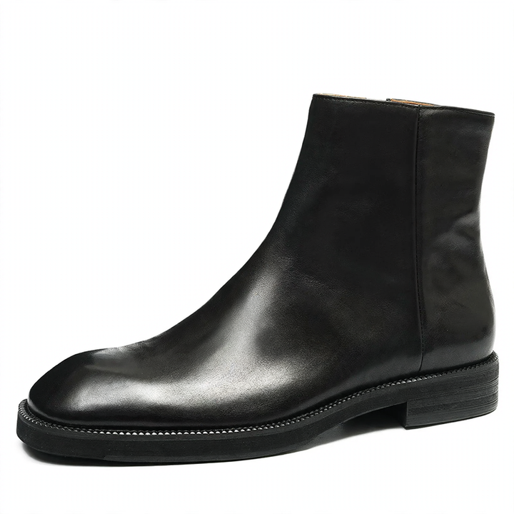 Men's Chelsea boots, cowhide leather, non-slip rubber sole