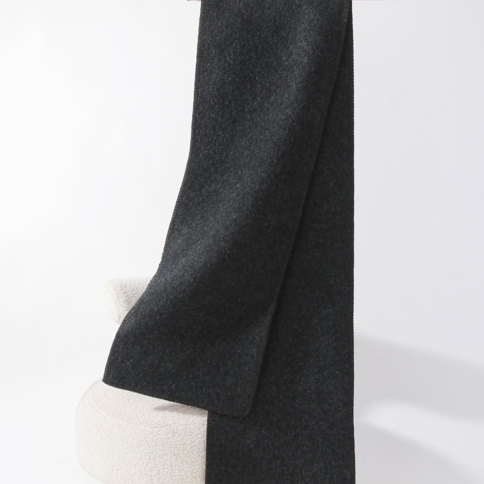 Thicker, solid color alpaca wool scarf, dark gray