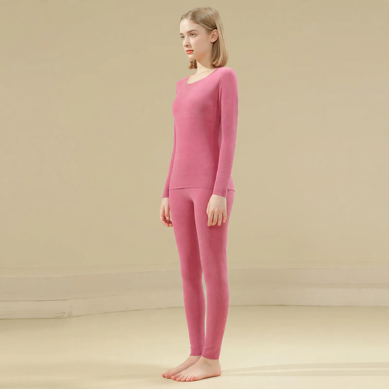 Women's thermal underwear set, seamless, lined