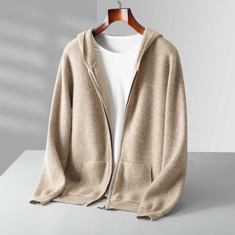 Men's hoodie cardigan with zipper
