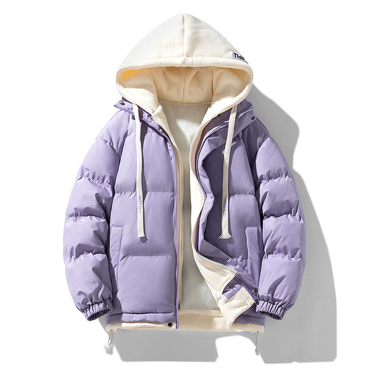 Padded men's winter jacket, hood, loose fit