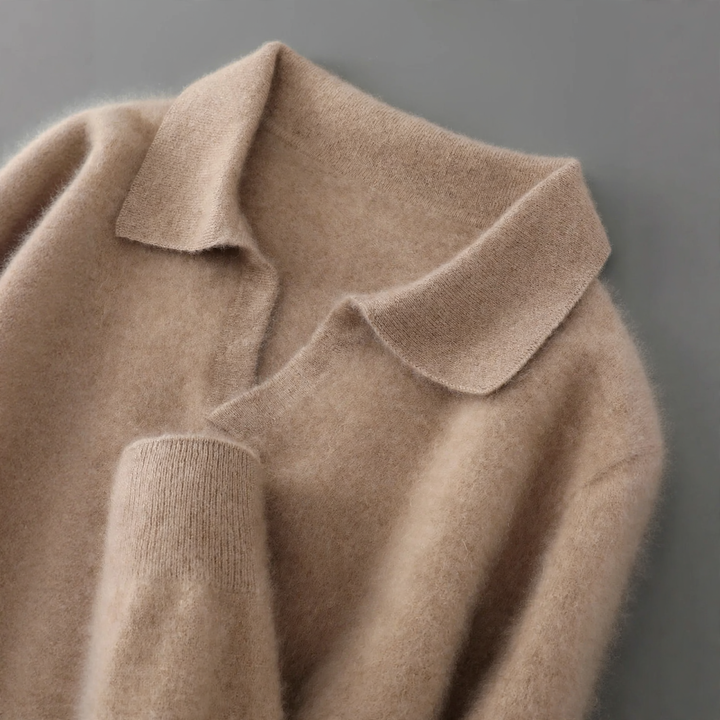 Men's wool sweater with collar, business casual