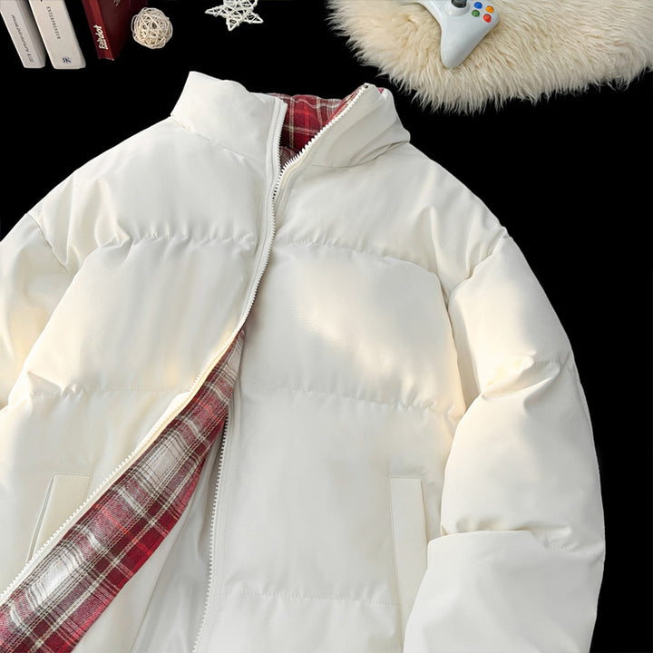 Men's Stand Collar Puffer Jacket, Lined, Winter
