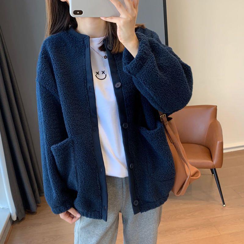 Warm Teddy fleece Jacket in Baseball Style