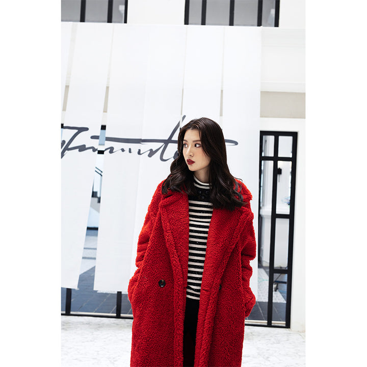 Teddy-Coat, long, padded, model 9830