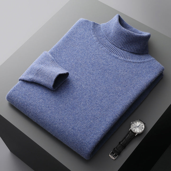 Men's Turtleneck Sweater made of 100% Wool, Plus Sizes