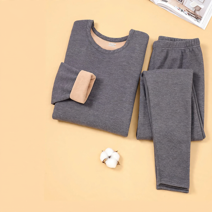 Men's Thermal Underwear Set, lined, Stand-up collar