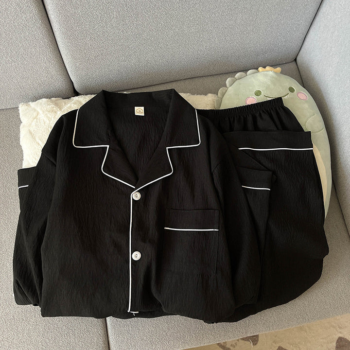 Men's Pajama Set, Cotton Muslin, Long Sleeve, Checked