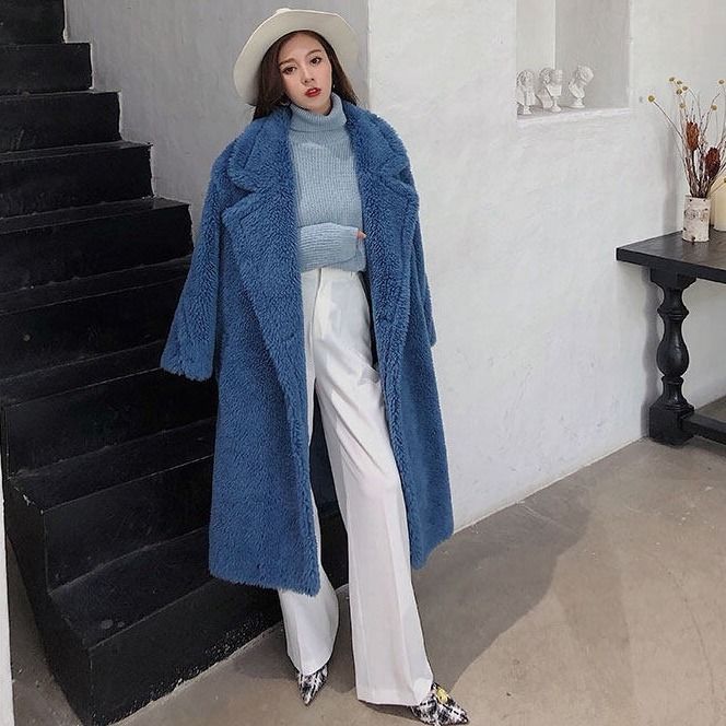 Teddy-Coat, mid-length, Faux fur, Women