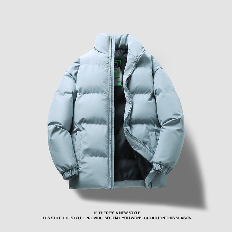 Padded men's sports jacket with stand-up collar