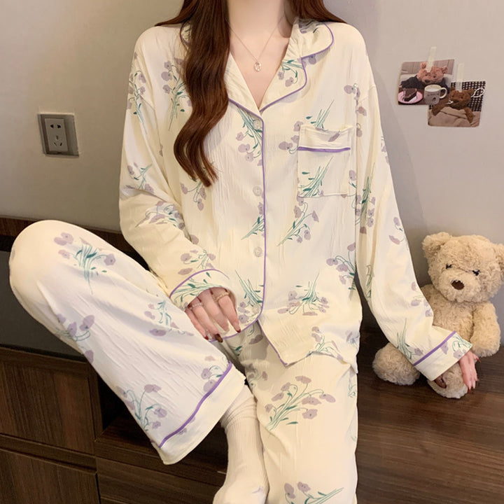 Women's Pajama Set, Long Sleeve, Buttoned, Christmas Design