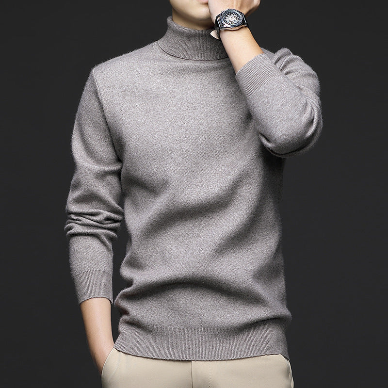 Men's turtleneck sweater, knitted, warm, for winter