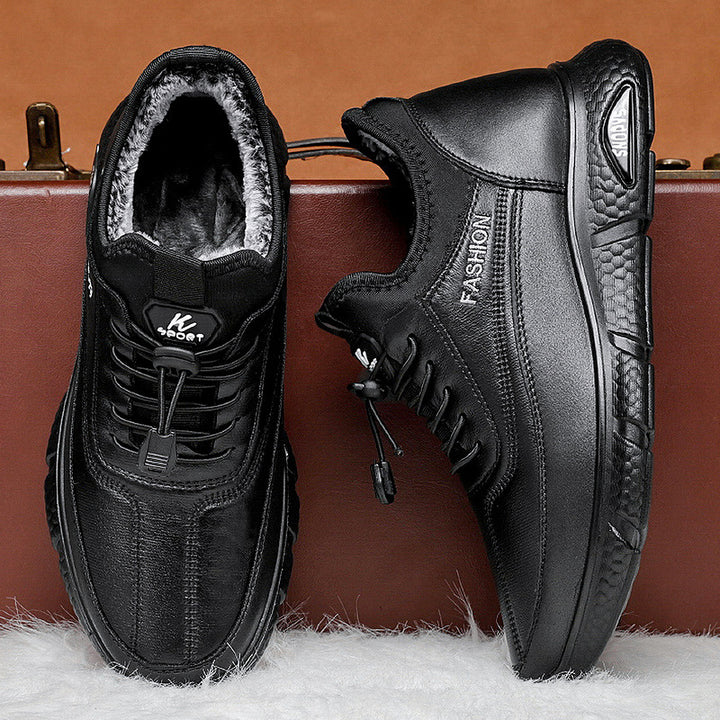 Warm men's winter boots, lined