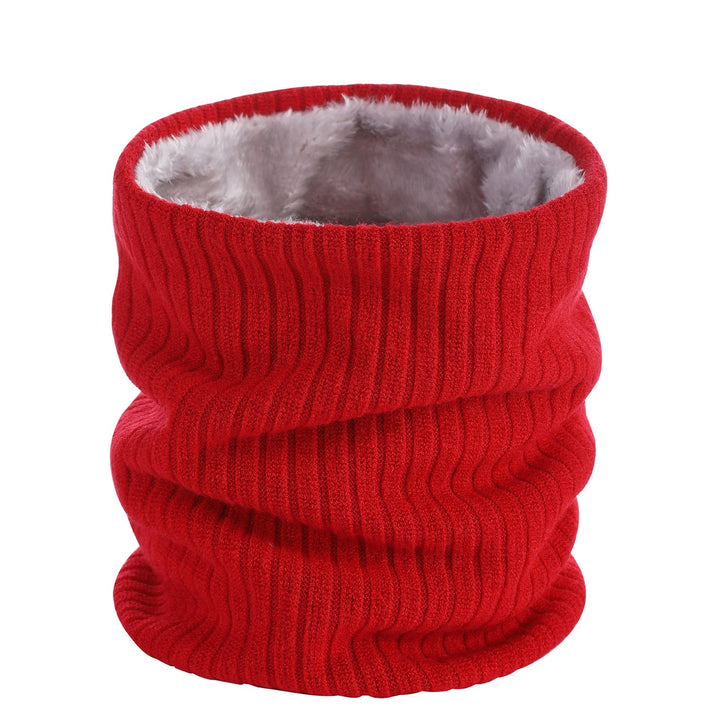 Fleece-lined knitted neck warmer for men and women