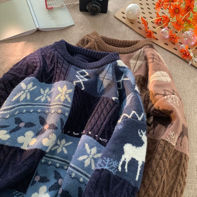 Unisex knitted sweater, lined, oversized