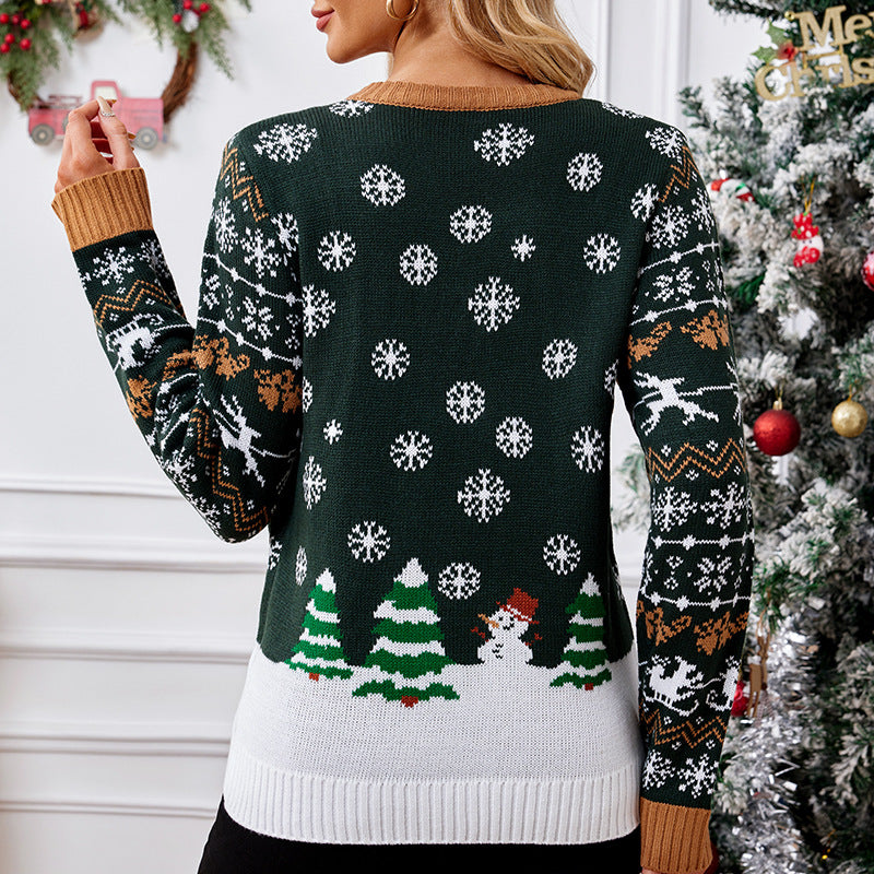 Women's Knit Sweater with Animal Motif