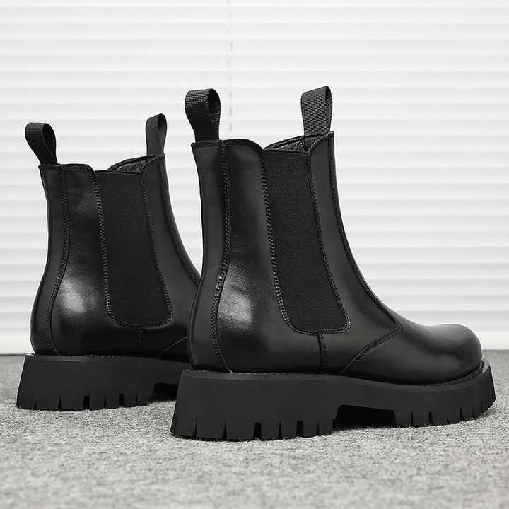 Men's Martin boots, genuine leather, lined, platform