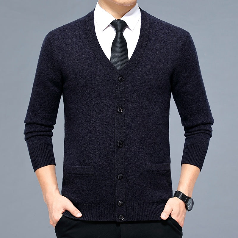 Striped V-Neck Cardigan for Men