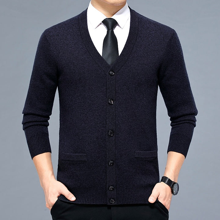 Striped V-Neck Cardigan for Men