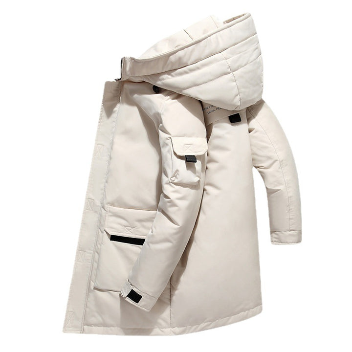 Padded men's down parka-style jacket
