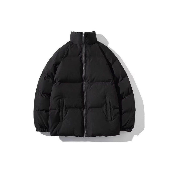 Padded men's quilted jacket with stand-up collar