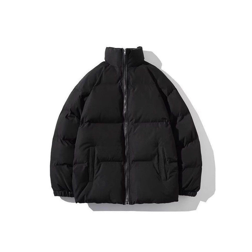 Padded men's quilted jacket with stand-up collar