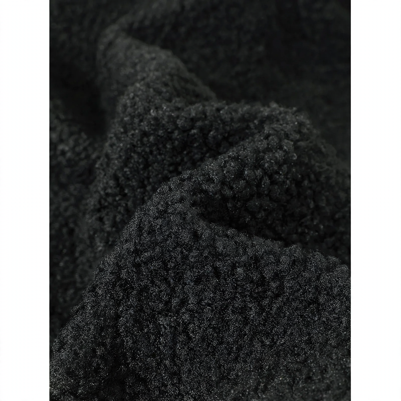 Black coat made of lambskin imitation with toggle buttons