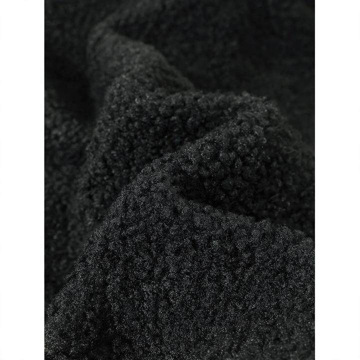 Black coat made of lambskin imitation with toggle buttons