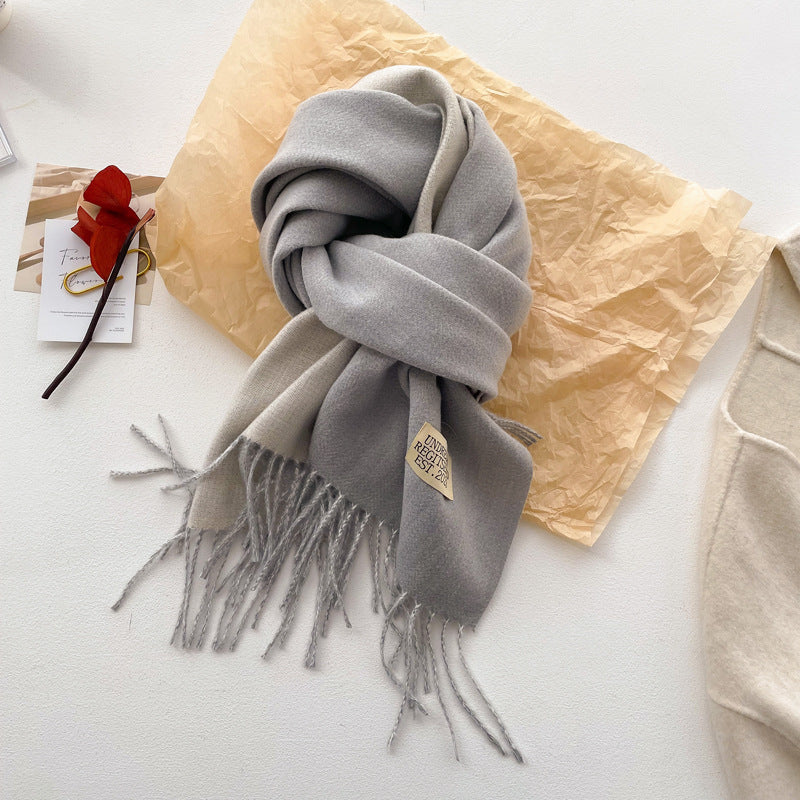 Reversible scarf made of cashmere imitation, 200x65cm
