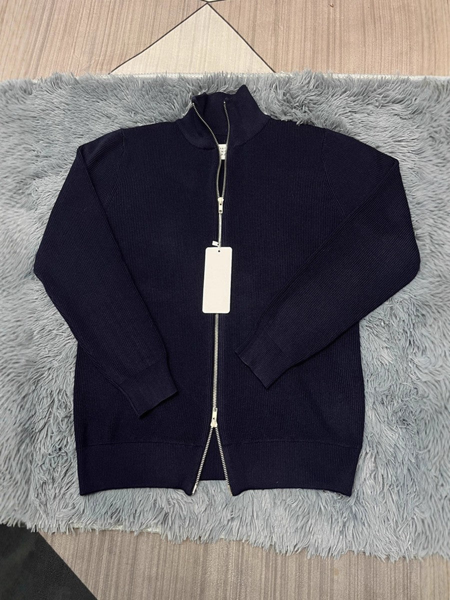 Unisex knitted jacket with roll neck and double zipper