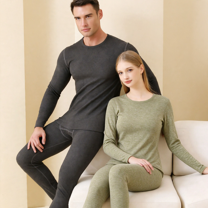 Thermal underwear set made of wool and silk