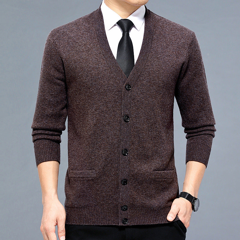 Striped V-Neck Cardigan for Men