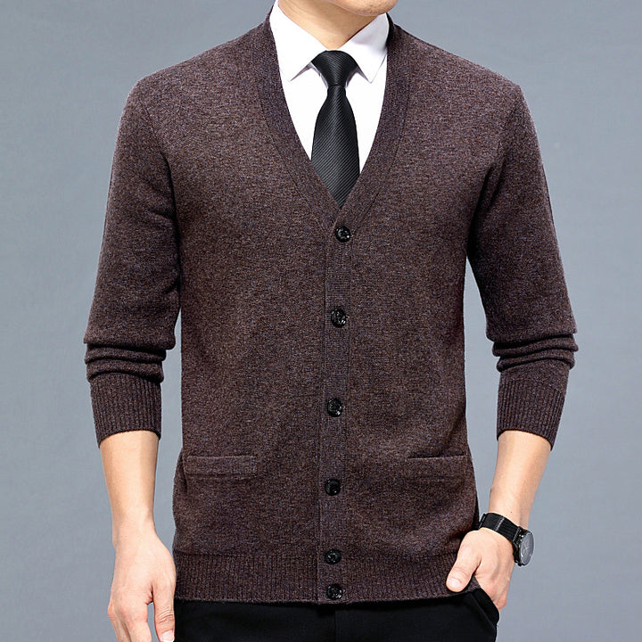 Striped V-Neck Cardigan for Men