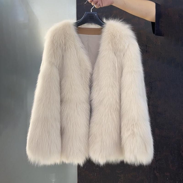 Padded faux fur jacket in a modern style for women