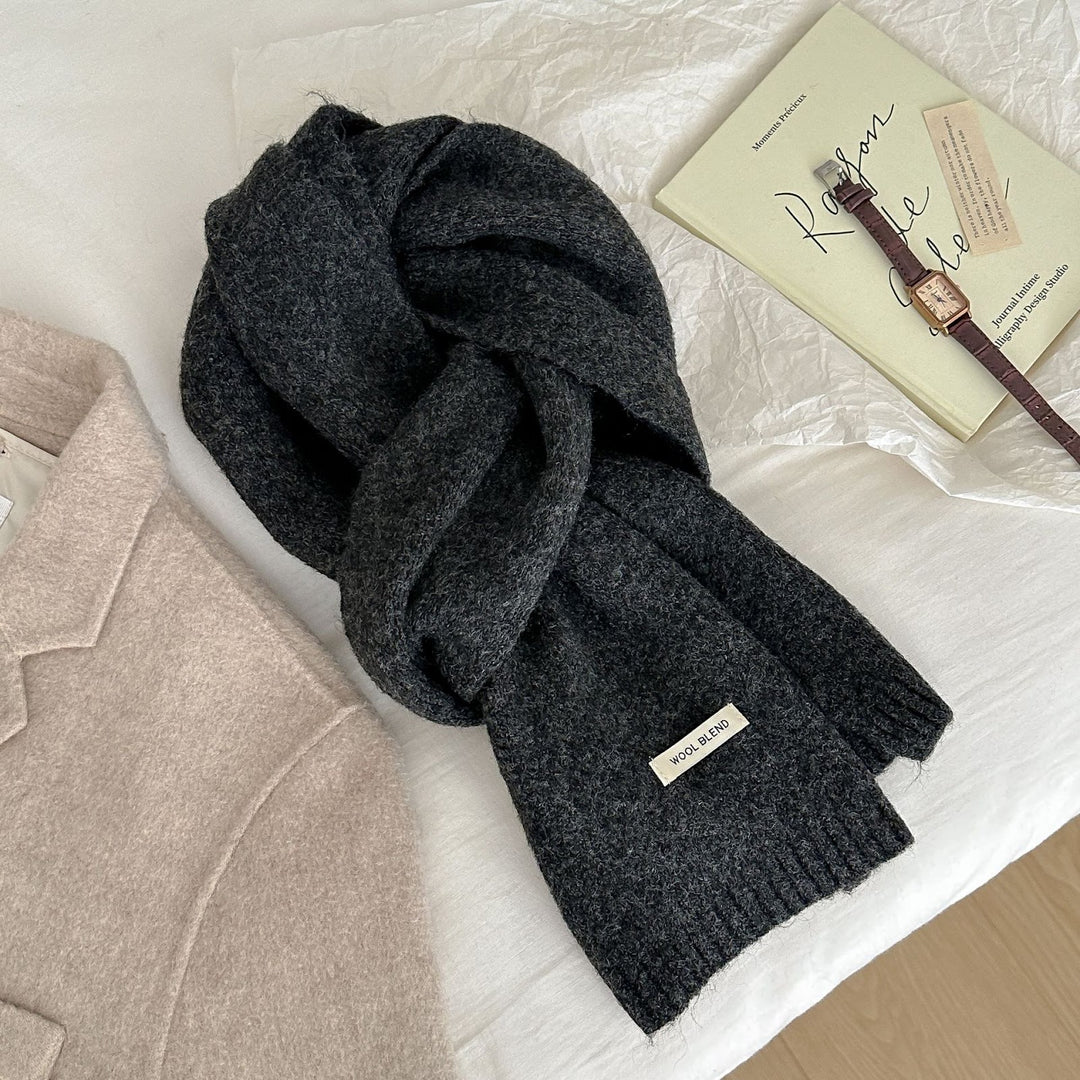 Knitted wool blend scarf, 160x20 cm