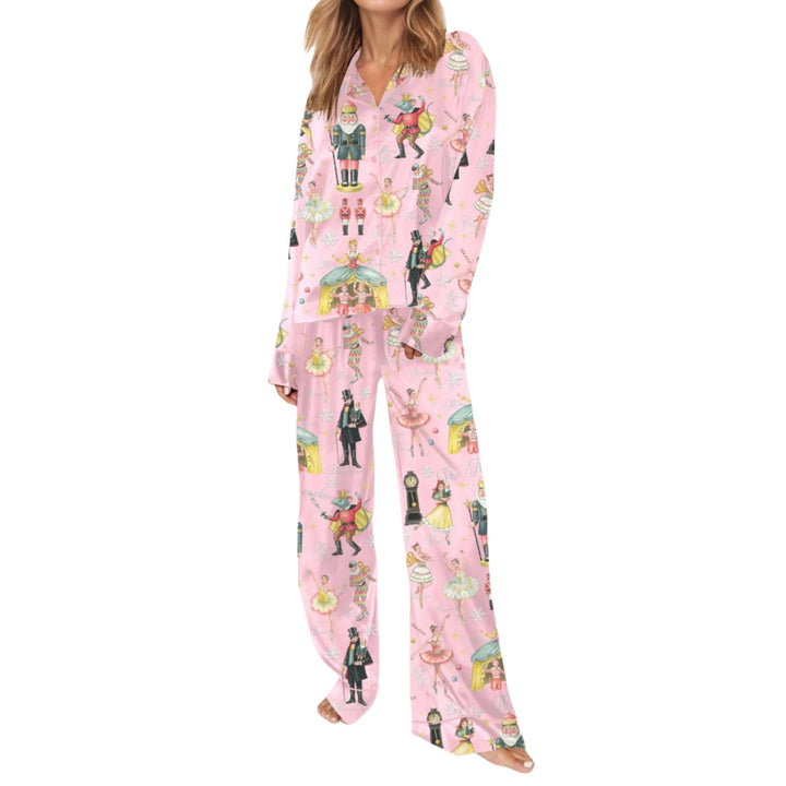 Women's Christmas-themed Pajamas, Long Sleeve, Set