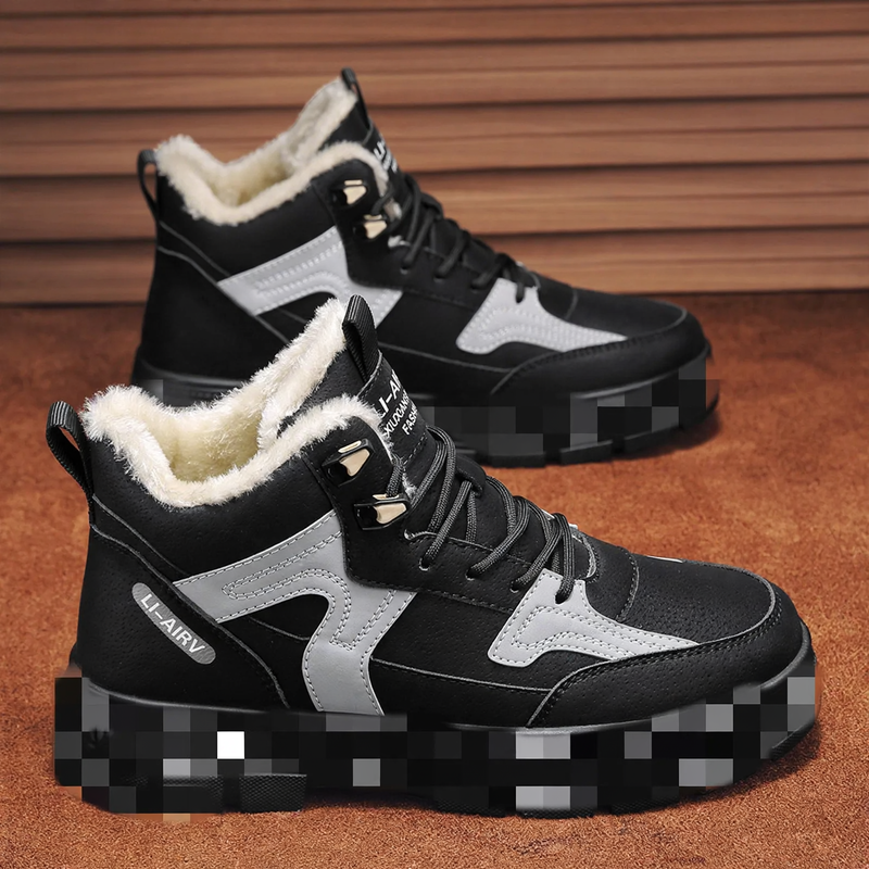 Men's boots with platform, slip-resistant rubber sole