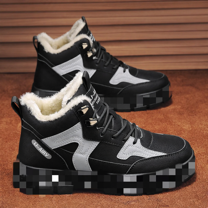 Men's boots with platform, slip-resistant rubber sole