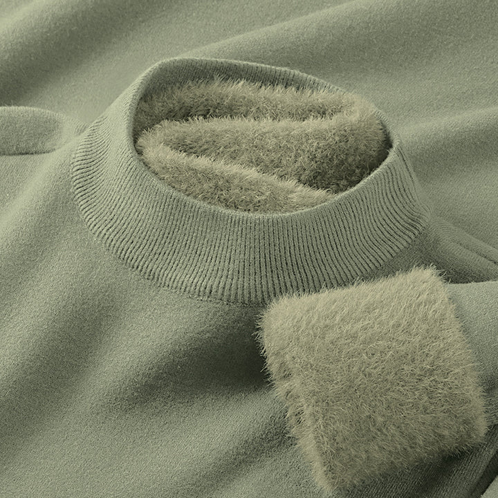 Men's pullover with standing collar made of modal wool blend