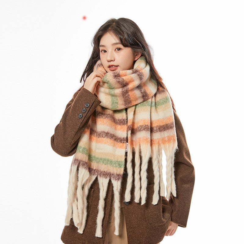 Checked scarf in Norwegian style, warming