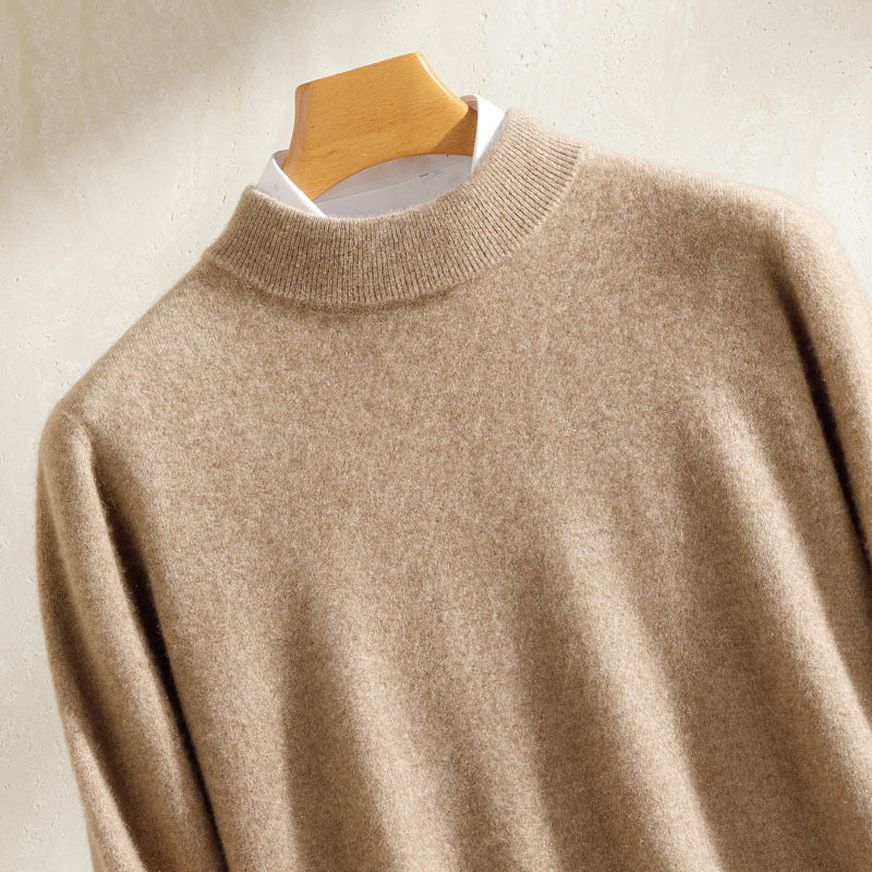 Men's cashmere sweater, 100% cashmere, round neck or stand-up collar
