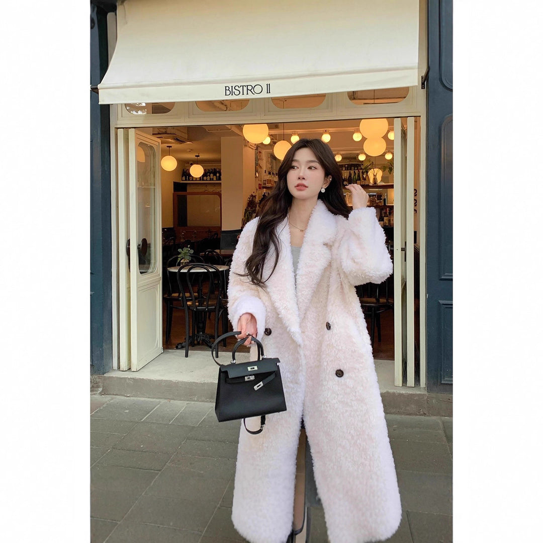 Women's teddy coat in lambskin look