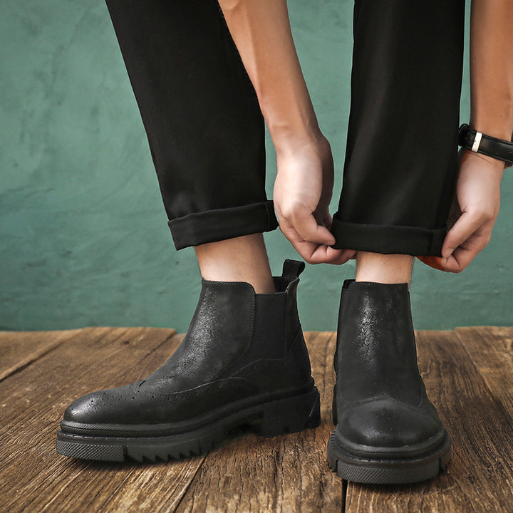 Brogue Chelsea boots for men, S51-L