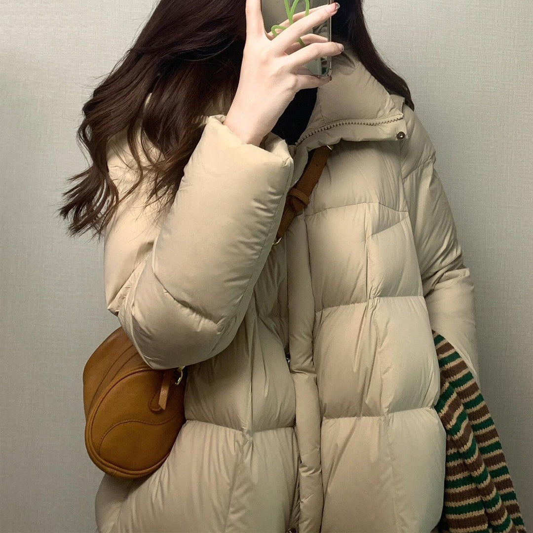 Mid-length women's quilted jacket in Korean style