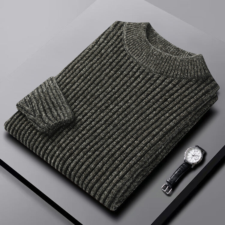 Men's Chenille Pullover with High Collar
