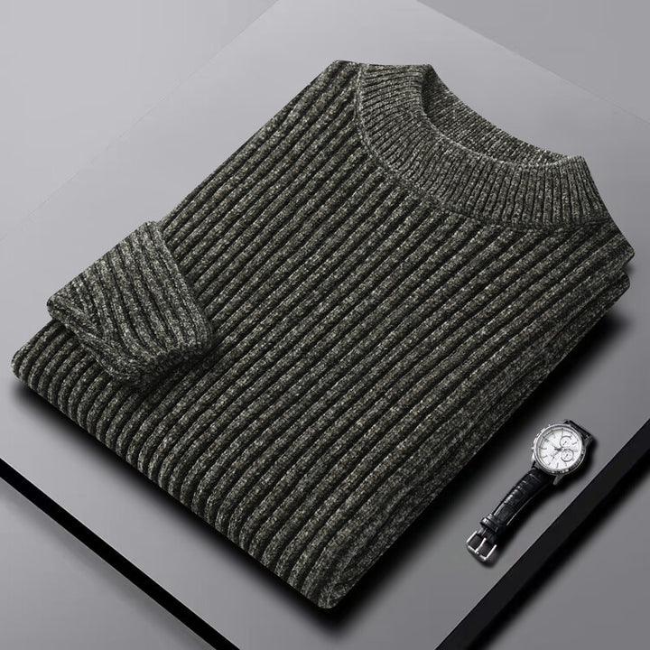 Men's Chenille Pullover with High Collar