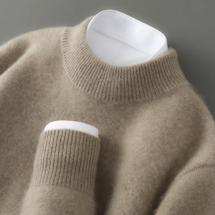 Men's Wool Sweater, 100% Wool, Stand Collar, Business Style
