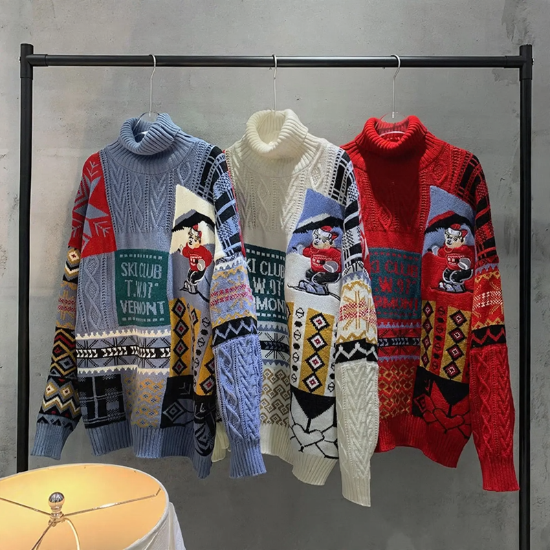 Warmer knitted sweater with turtleneck
